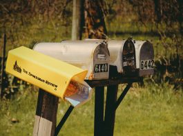 Direct Mail Marketing material in a mail box